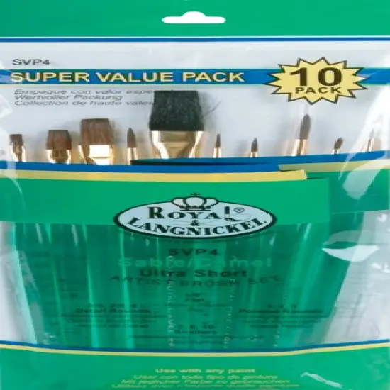Royal&Langnickel(R) Ultra Short Sable/Camel Super Value Pack-10/Pkg {1}