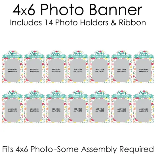 Big Dot of Happiness Colorful Floral Happy Mother's Day - DIY We Love Mom Party Decor - Picture Display - Photo Banner {6}