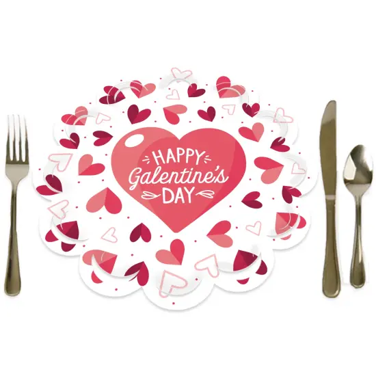 Big Dot of Happiness Happy Galentine's Day - Valentine's Day Party Round Table Decorations - Paper Chargers - Place Setting For 12 {1}