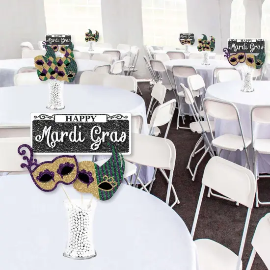 Big Dot of Happiness Mardi Gras - Masquerade Party Centerpiece Sticks - Showstopper Table Toppers - 35 Pieces {3}