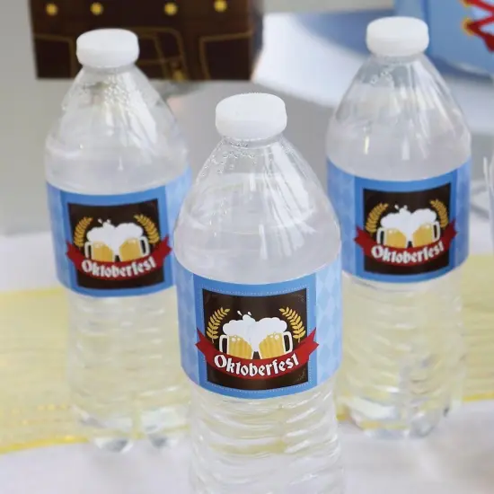 Big Dot of Happiness Oktoberfest - Beer Festival Water Bottle Sticker Labels - Set of 20 {7}
