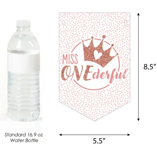 Big Dot of Happiness 1st Birthday Little Miss Onederful - Girl First Birthday Party Bunting Banner - Birthday Party Decorations - Happy Birthday {3}