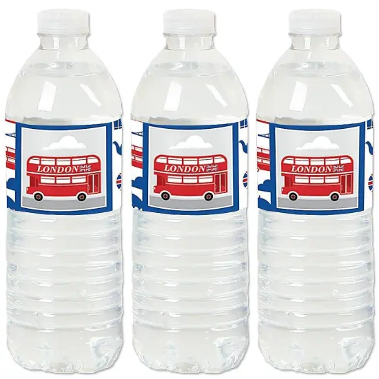 Big Dot of Happiness Cheerio, London - British UK Party Water Bottle Sticker Labels - Set of 20 {1}