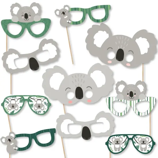 Big Dot of Happiness Koala Cutie Glasses and Masks - Paper Card Stock Bear Birthday Party and Baby Shower Photo Booth Props Kit - 10 Count {1}