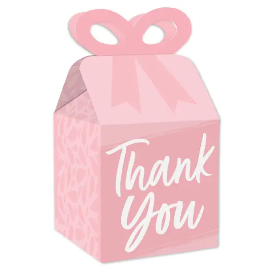 Big Dot of Happiness Pink Elegantly Simple - Square Favor Gift Boxes - Guest Party Favors Bow Boxes - Set of 12 {1}