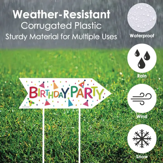 Big Dot of Happiness Cheerful Happy Birthday - Arrow Colorful Birthday Party Direction Signs - Double Sided Outdoor Yard Signs - Set of 6 {4}