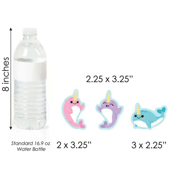Big Dot of Happiness Narwhal Girl - DIY Shaped Under The Sea Baby Shower or Birthday Party Cut-Outs - 24 Count {6}