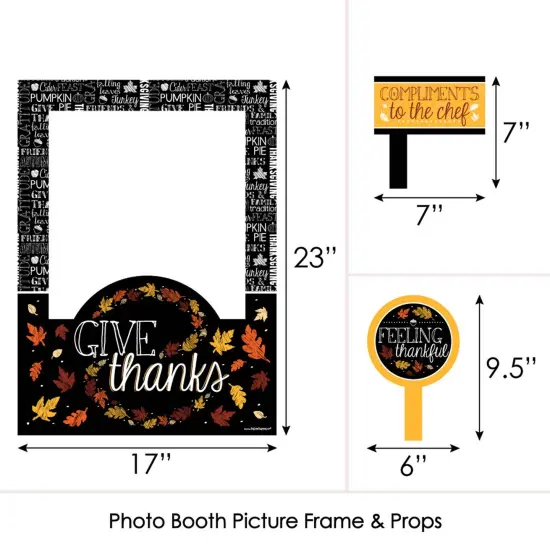 Big Dot of Happiness Give Thanks - Thanksgiving Party Photo Booth Picture Frame and Props - Printed on Sturdy Material {6}