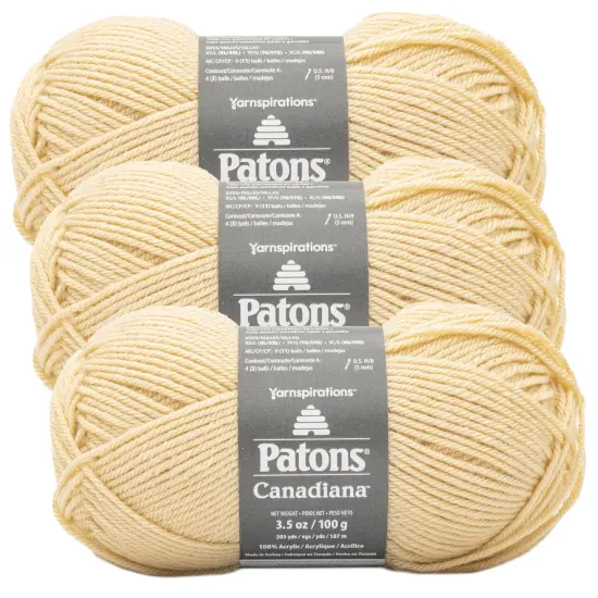 (Pack of 3) Patons Canadiana Yarn - Solids-Pale Yellow {1}