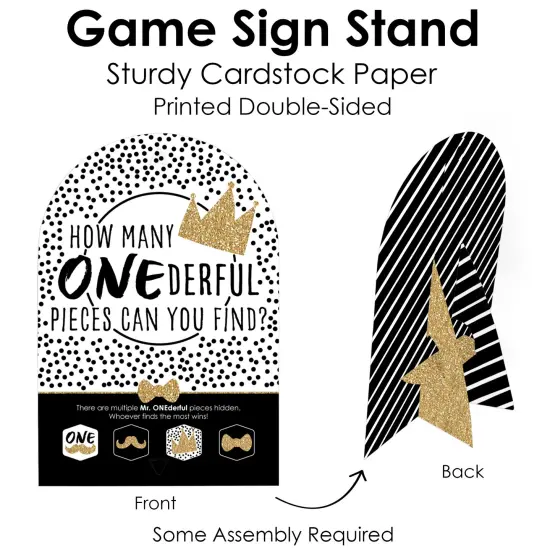 Big Dot of Happiness 1st Birthday Little Mr. Onederful - Boy First Birthday Party Scavenger Hunt - 1 Stand and 48 Game Pieces - Hide and Find Game {7}