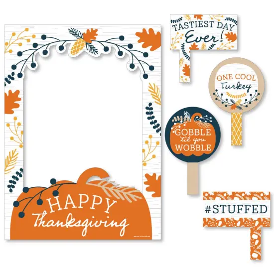 Big Dot of Happiness Happy Thanksgiving - Fall Harvest Party Selfie Photo Booth Picture Frame and Props - Printed on Sturdy Material {7}