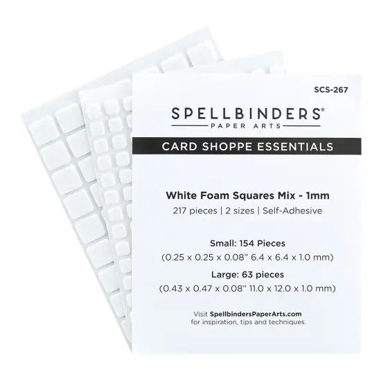 Spellbinders Card Shoppe Essentials Foam Squares Mix-White, 1mm {1}