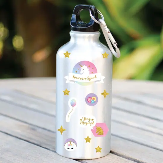 Big Dot of Happiness Rainbow Unicorn - Magical Unicorn Birthday Party Favor Kids Stickers - 16 Sheets - 256 Stickers {6}