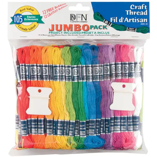 Janlynn Craft Thread Jumbo Pack 9.9yd 105/Pkg-Assorted Colors {1}