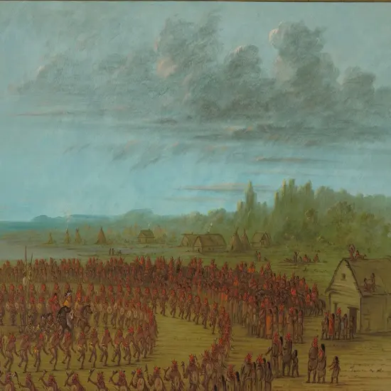 War Dance of the Saukies Poster Print by George Catlin # 56059 {1}