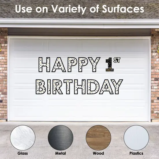 Big Dot of Happiness 1st Birthday Little Mr. Onederful - Peel and Stick Boy First Birthday Party Large Banner Wall Decals - Happy Birthday {4}