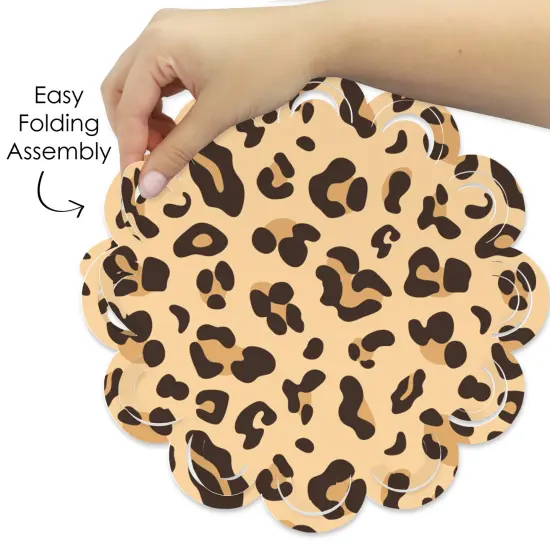 Big Dot of Happiness Leopard Print - Cheetah Party Round Table Decorations - Paper Chargers - Place Setting For 12 {6}