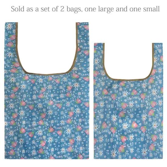 Wrapables JoliBag Collection Reusable Shopping Bag (Set of 2) Daisy Party {3}