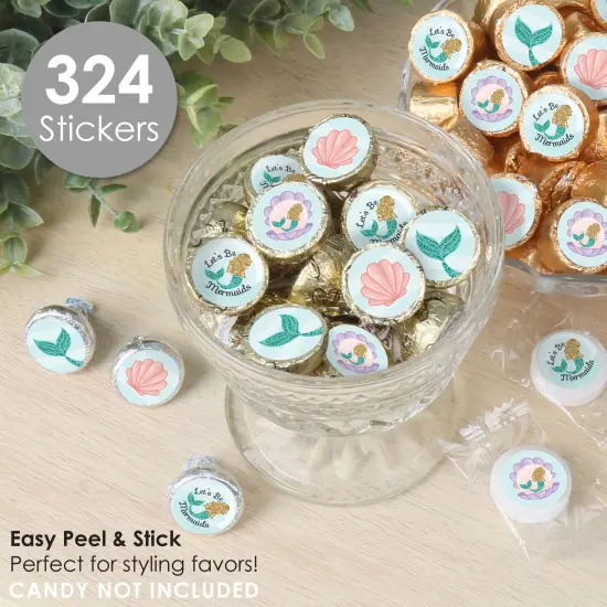 Big Dot of Happiness Let's Be Mermaids - Baby Shower or Birthday Party Small Round Candy Stickers - Party Favor Labels - 324 Count {3}
