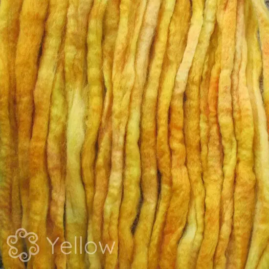 LEARN TO SPIN - Beginner's Spinning Kit with Hand Dyed BFL Roving, Drop Spindle & Printed Instructions w/ Video. Many Colors. Yellow {2}