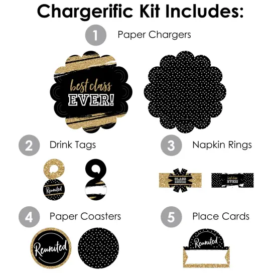 Big Dot of Happiness Reunited - School Class Reunion Party Paper Charger and Table Decorations - Chargerific Kit - Place Setting for 8 {4}