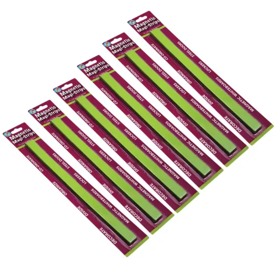 Magnetic Magi-Strips, Lime Green, 12 Feet Per Pack, 6 Packs {1}