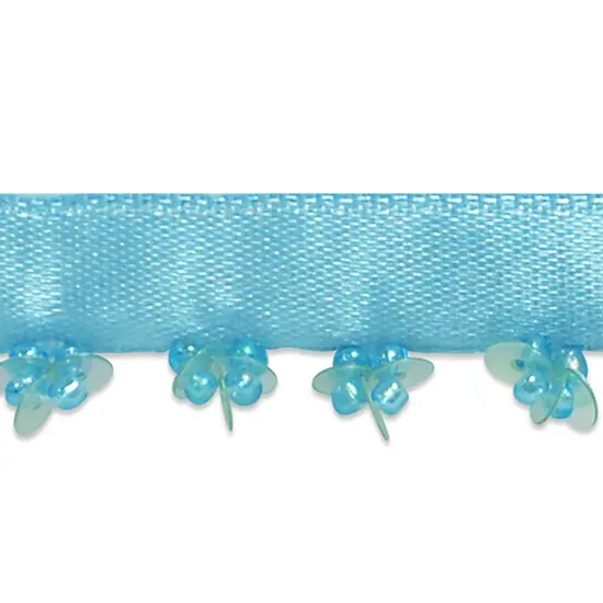 10 yards of Beaded Sequin Fringe Trim | 10 yard cut Light Blue {1}