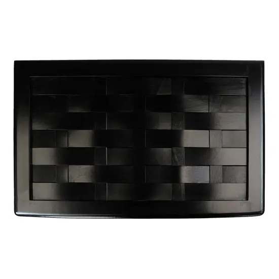 Oceanstar Mahogany Finished Rectangular Veneer Laundry Wood Hamper with Interior Bag Black {6}