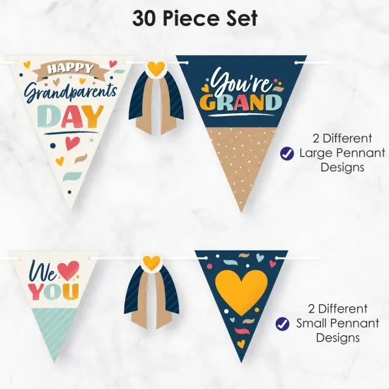 Big Dot of Happiness Happy Grandparents Day - DIY Grandma & Grandpa Party Pennant Garland Decoration - Triangle Banner - 30 Pieces {6}