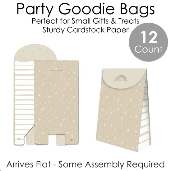 Big Dot of Happiness Tan Confetti Stars - Simple Gift Favor Bags - Party Goodie Boxes - Set of 12 {7}