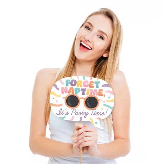 Big Dot of Happiness Funny Two Cool - Girl - Pastel 2nd Birthday Party Photo Booth Props Kit - 10 Piece {3}