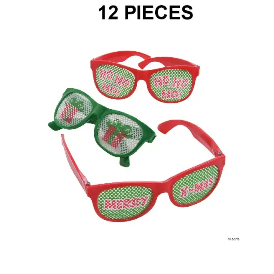 Christmas Fun Pinhole Glasses 12 Pc. {1}