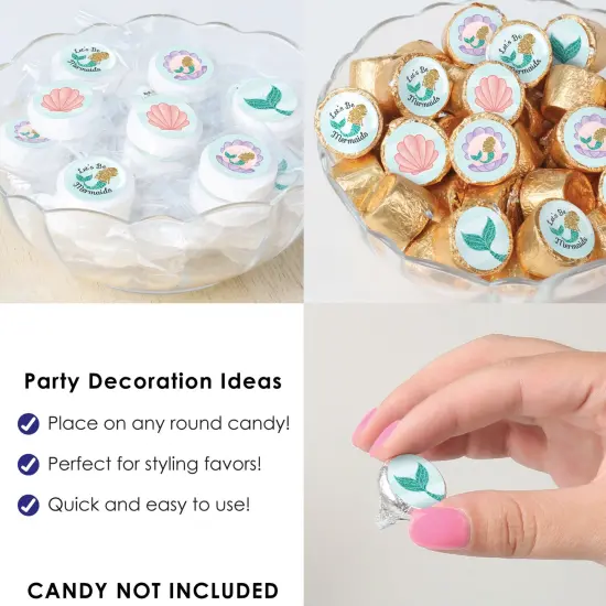 Big Dot of Happiness Let's Be Mermaids - Baby Shower or Birthday Party Small Round Candy Stickers - Party Favor Labels - 324 Count {6}