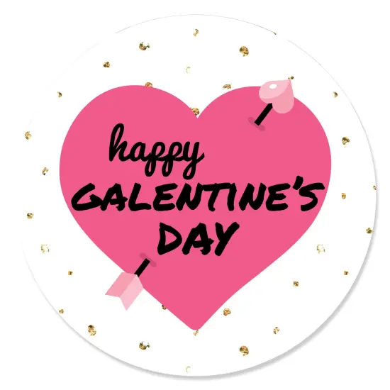 Big Dot of Happiness Be My Galentine - Galentine's and Valentine's Day Party Circle Sticker Labels - 24 Count {1}