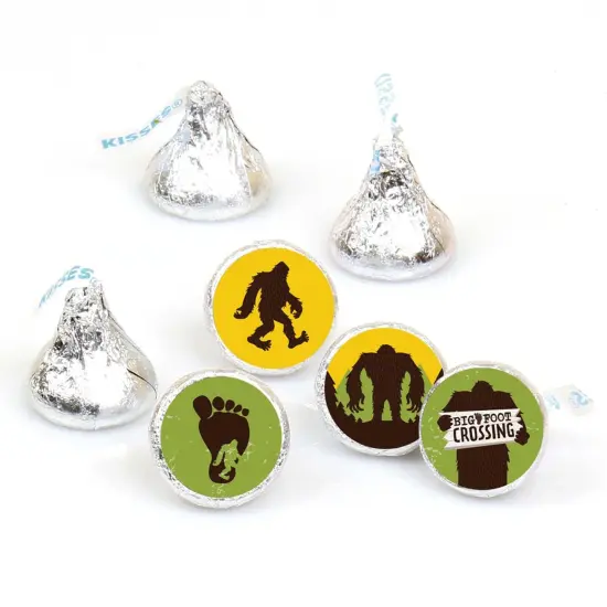Big Dot of Happiness Sasquatch Crossing - Bigfoot Party or Birthday Party Round Candy Sticker Favors - Labels Fits Chocolate Candy (1 sheet of 108) {1}