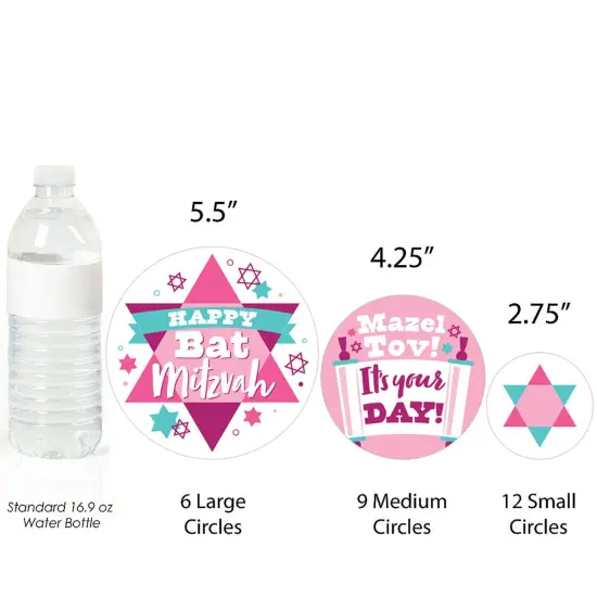 Big Dot of Happiness Pink Bat Mitzvah - Girl Party Giant Circle Confetti - Party Decorations - Large Confetti 27 Count {4}