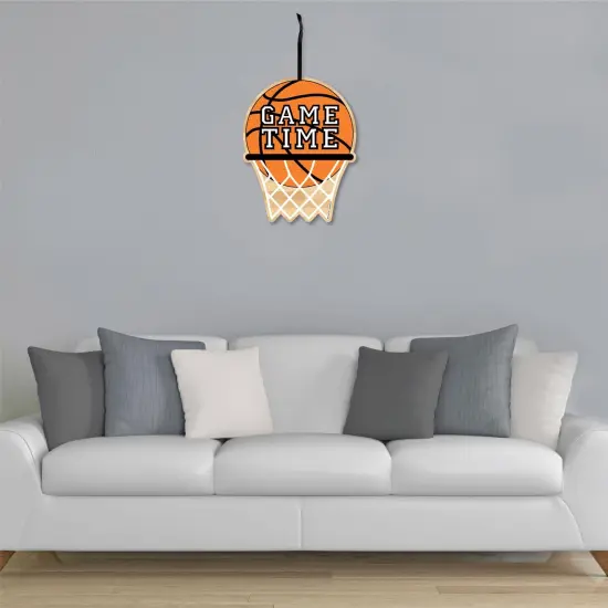 Big Dot of Happiness Nothin' But Net - Basketball - Hanging Porch Baby Shower or Birthday Party Outdoor Decorations - Front Door Decor - 1 Piece Sign {4}