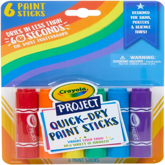 Crayola Project Quick Dry Paint Sticks 6/Pkg-Assorted Colors {2}