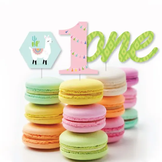 Big Dot of Happiness 1st Birthday Whole Llama Fun - DIY Shaped Llama Fiesta First Birthday Party Cut-Outs - 24 Count {4}