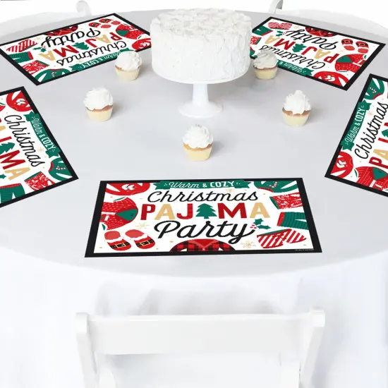 Big Dot of Happiness Christmas Pajamas - Paper Holiday Plaid PJ Party Coloring Sheets - Activity Placemats - Set of 16 {4}