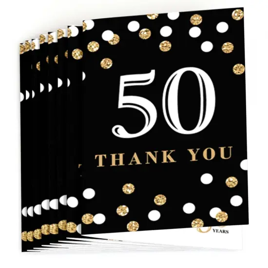 Big Dot of Happiness Adult 50th Birthday - Gold - Birthday Party Thank You Cards (8 count) {3}