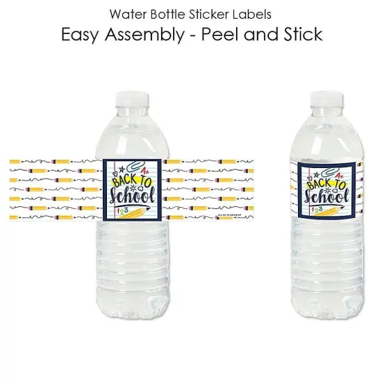 Big Dot of Happiness Back to School - First Day of School Classroom Decorations and Water Bottle Sticker Labels - Set of 20 {3}