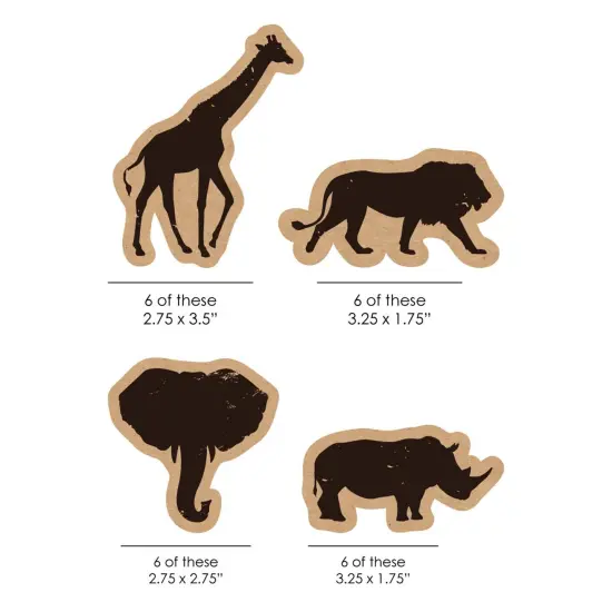 Big Dot of Happiness Wild Safari - DIY Shaped African Jungle Adventure Birthday Party or Baby Shower Cut-Outs - 24 Count {3}