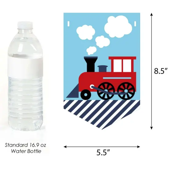 Big Dot of Happiness Railroad Party Crossing - Steam Train Birthday Party or Baby Shower Bunting Banner - Party Decorations - Chugga Chugga Choo Choo {3}