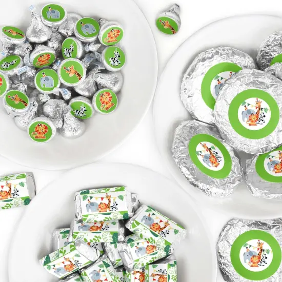 Big Dot of Happiness Jungle Party Animals - Safari Zoo Animal Birthday Party or Baby Shower Candy Favor Sticker Kit - 304 Pieces {1}