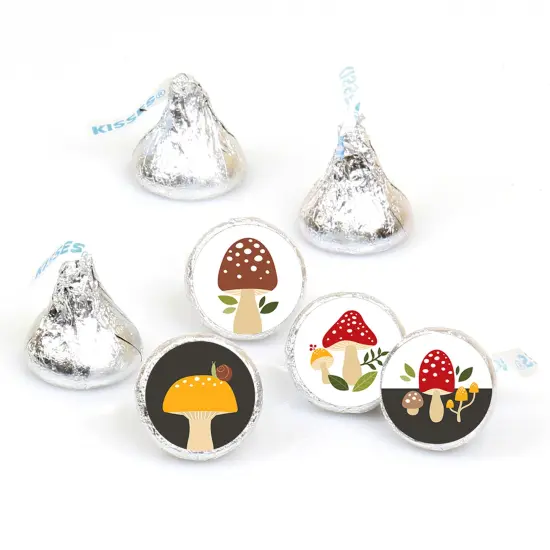 Big Dot of Happiness Wild Mushrooms - Red Toadstool Party Round Candy Sticker Favors - Labels Fits Chocolate Candy (1 sheet of 108) {1}