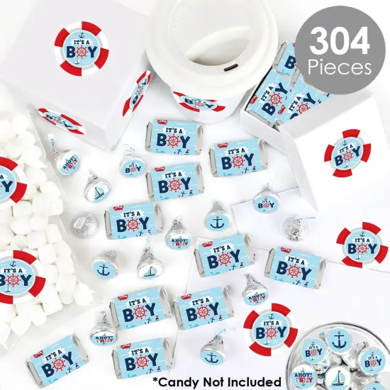 Big Dot of Happiness Ahoy It's a Boy - Nautical Baby Shower Candy Favor Sticker Kit - 304 Pieces {3}