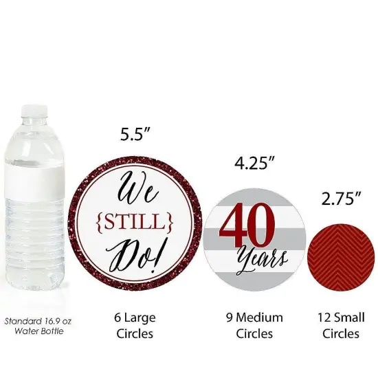 Big Dot of Happiness We Still Do - 40th Wedding Anniversary Giant Circle Confetti - Anniversary Party Decorations - Large Confetti 27 Count {4}