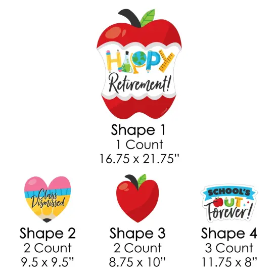 Big Dot of Happiness Teacher Retirement - Yard Sign and Outdoor Lawn Decorations - Happy Retirement Party Yard Signs - Set of 8 {7}