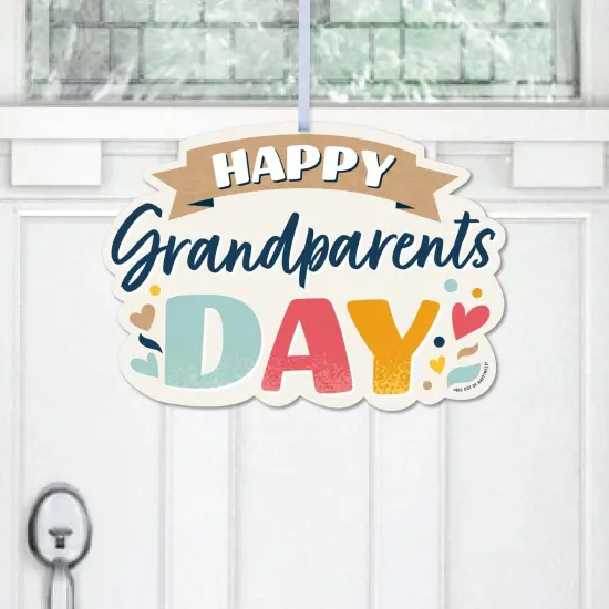 Big Dot of Happiness Happy Grandparents Day - Hanging Porch Grandma & Grandpa Party Outdoor Decorations - Front Door Decor - 1 Piece Sign {1}